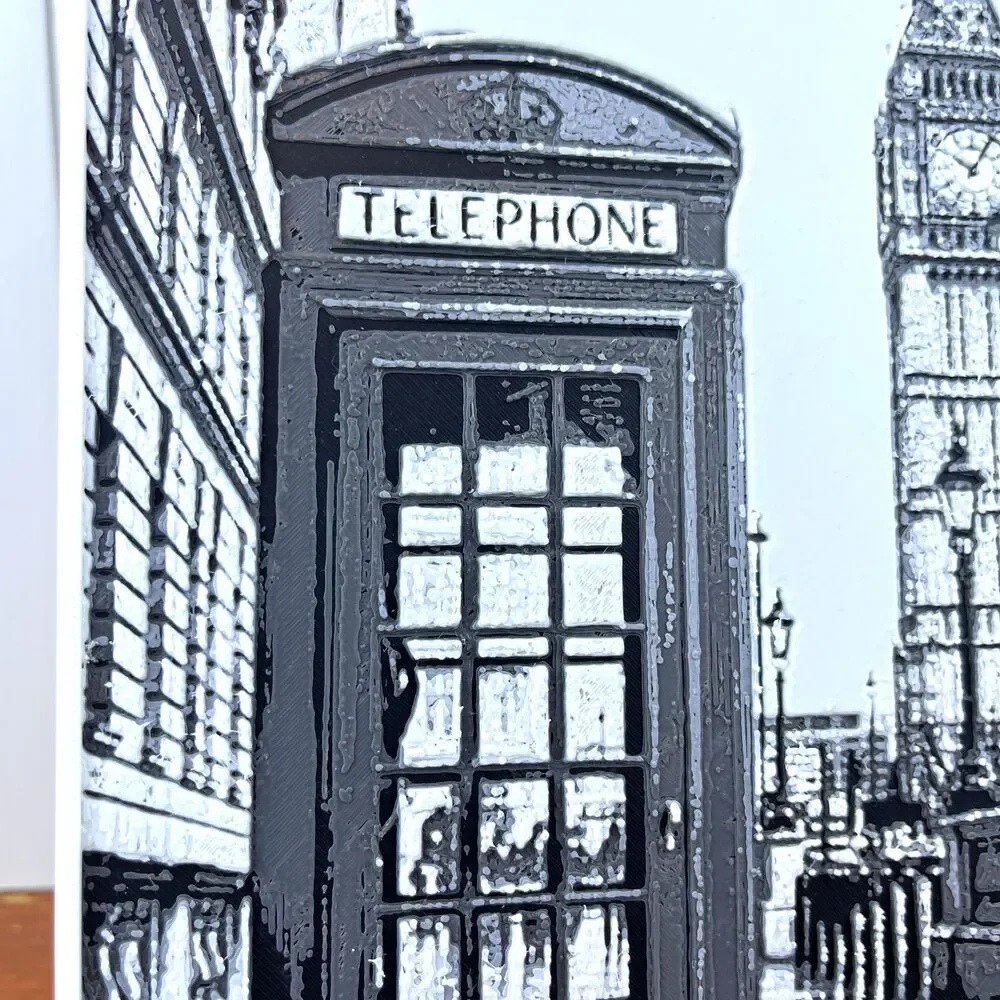 London Wall Art, 3D Printed Wall Art, Telephone Booth, Big Ben, City Scape Art - Picture 2 of 10